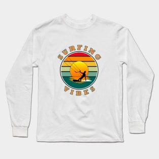 Surfing Vibes – retro  - kite surfer Long Sleeve T-Shirt